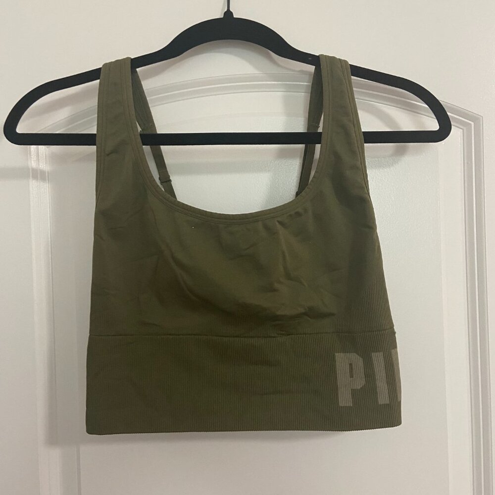 Army Green Sports Bra Crop Top VS Pink Sport Large